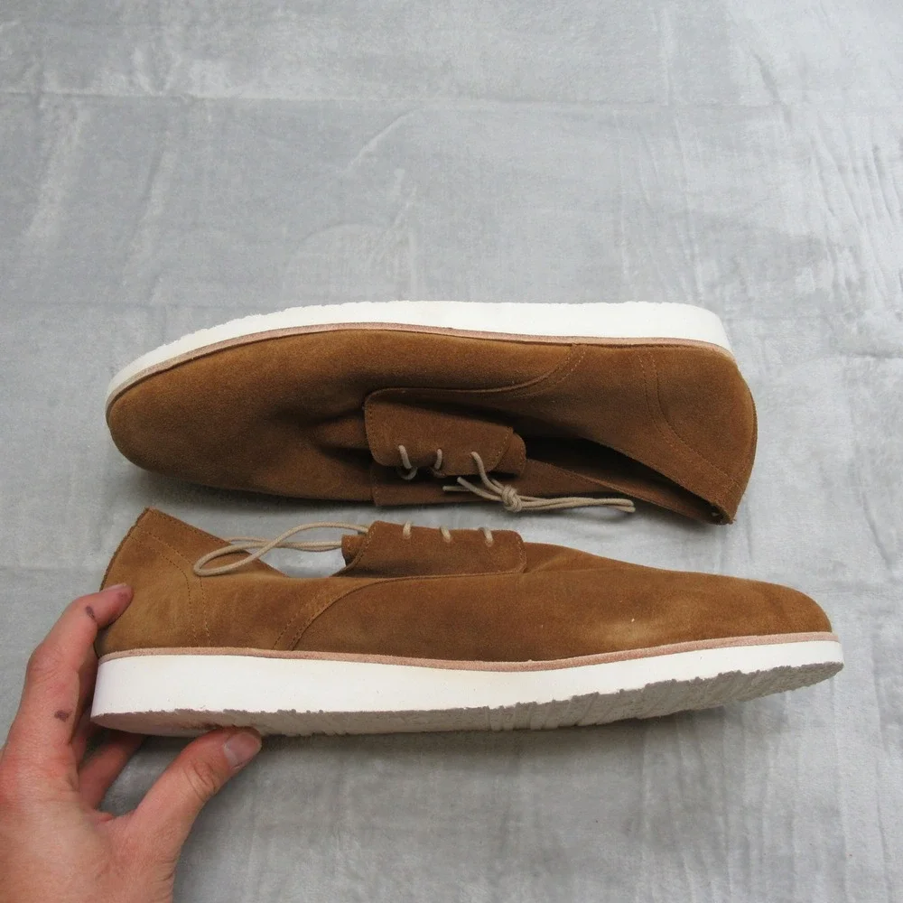 Shoes Nisolo Mens 10 Brown Suede Laced Casual Dress Leather Lightweight Flex NEW